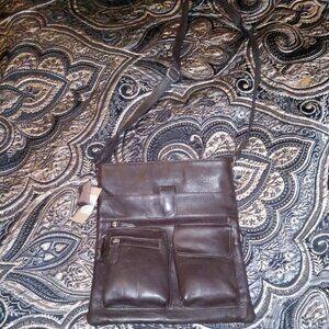 NWT Wilson's Leather Brown Leather Organizer Bag